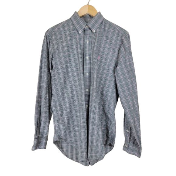 Pink & Black Glen Check RALPH LAUREN Long Sleeve Button Shirt - Medium - Picture 1 of 6